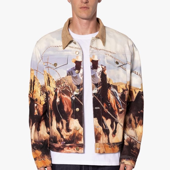 mnml Cowboy Print Trucker Jacket - Multi Size MMulti / M - Picture 1 of 5
